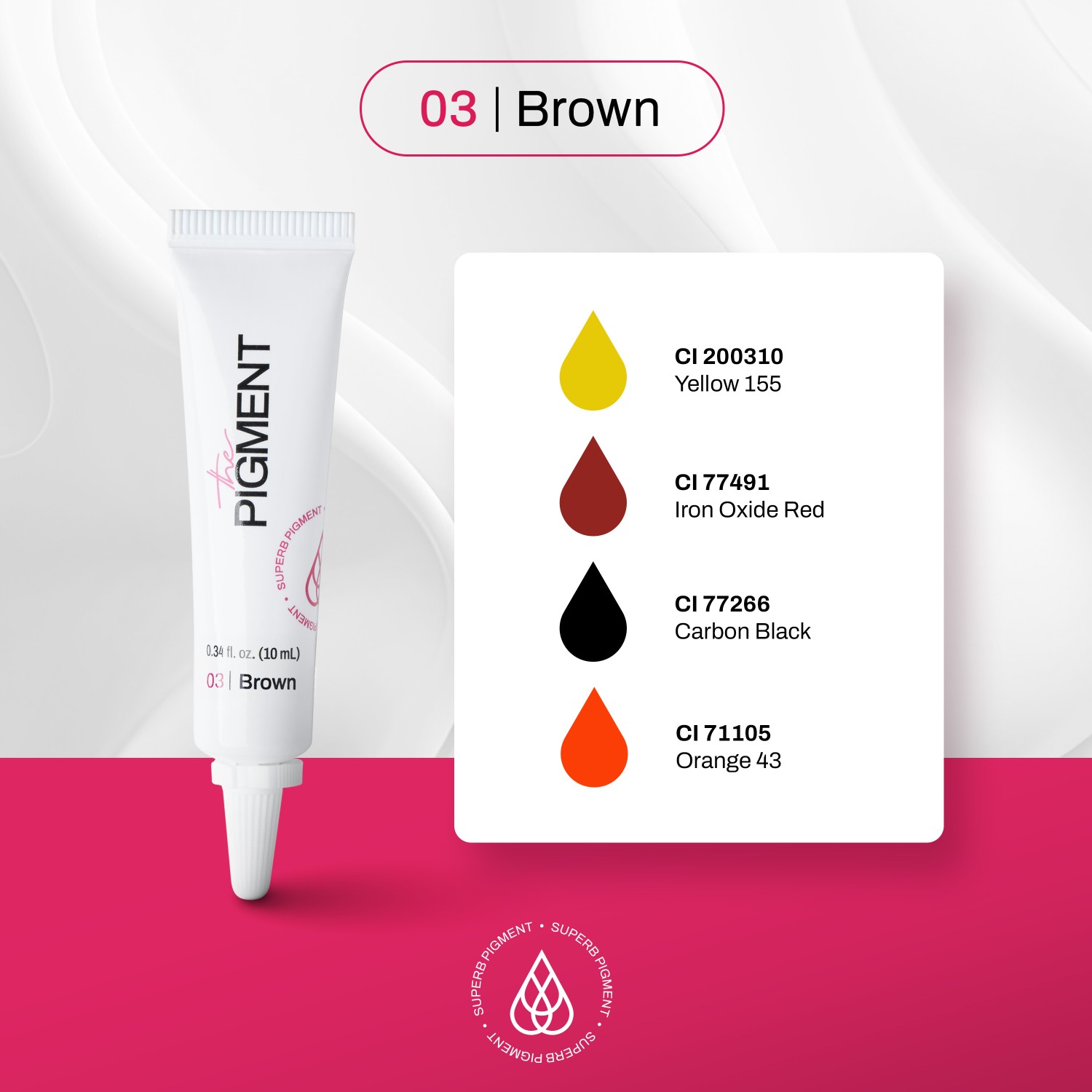 THE PIGMENT მიკრობლეიდინგის პიგმენტი Brown 3 10 მლ.